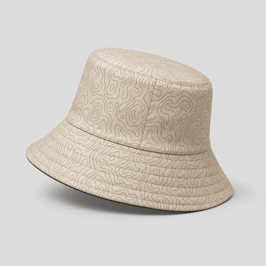 Sand Contour Map Bucket Hat side view