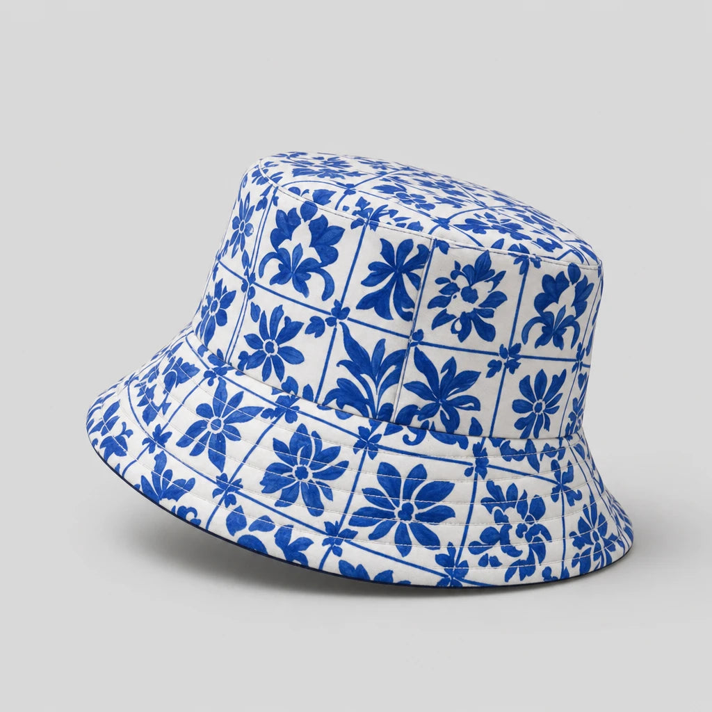 Greek Island Tile Bucket Hat side view