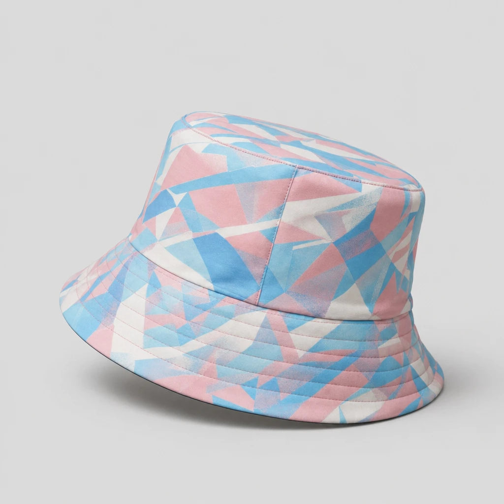 Pastel Sport Geo Bucket Hat side view