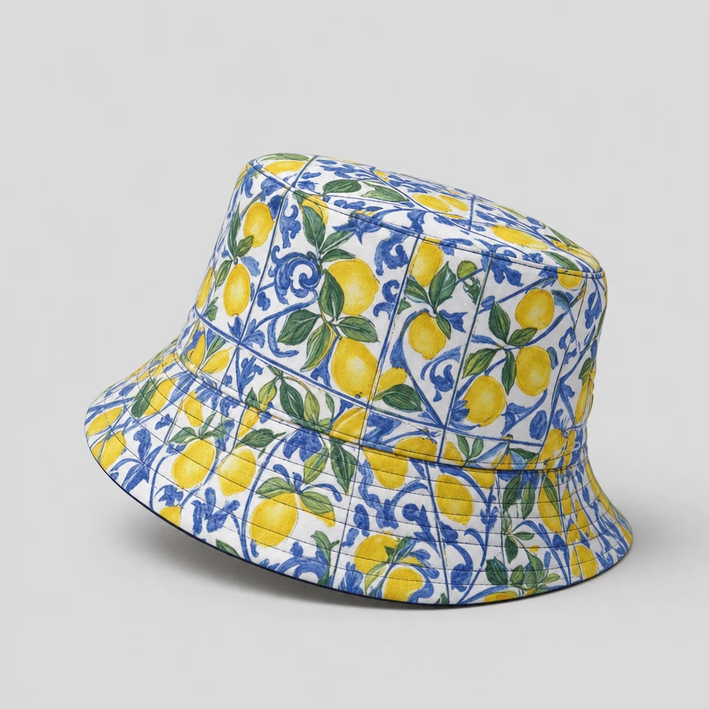 Amalfi Lemon Tile Bucket Hat side view