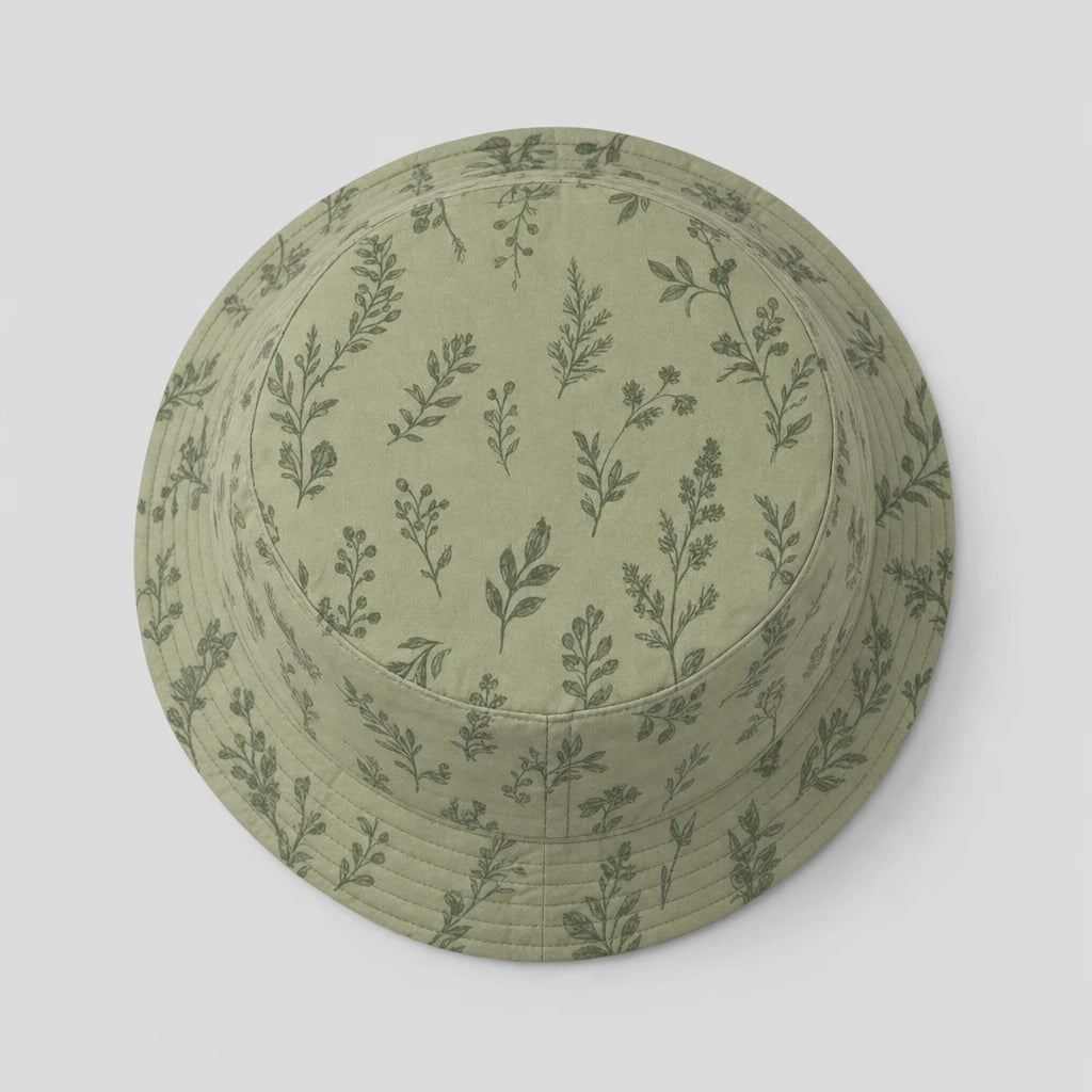 Sage Botanical Bucket Hat top view