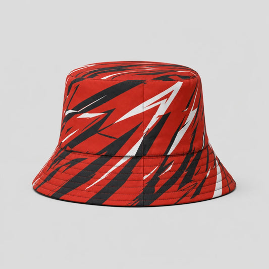 Red Track Zigzag Bucket Hat front view