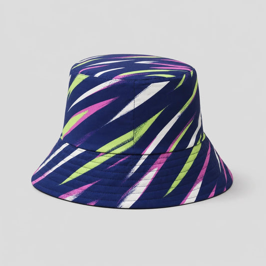 Navy Neon Streak Bucket Hat front view