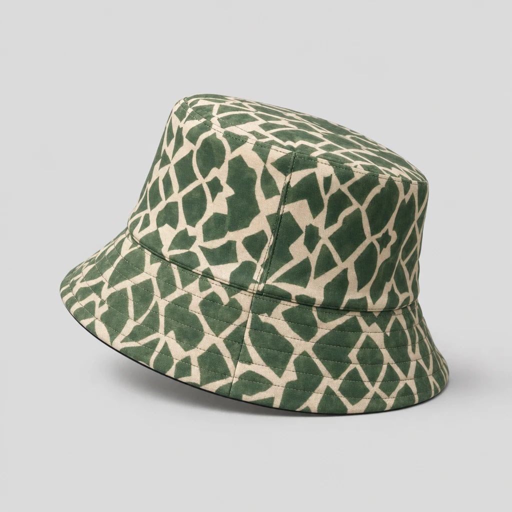 Moroccan Green Zellige Bucket Hat side view