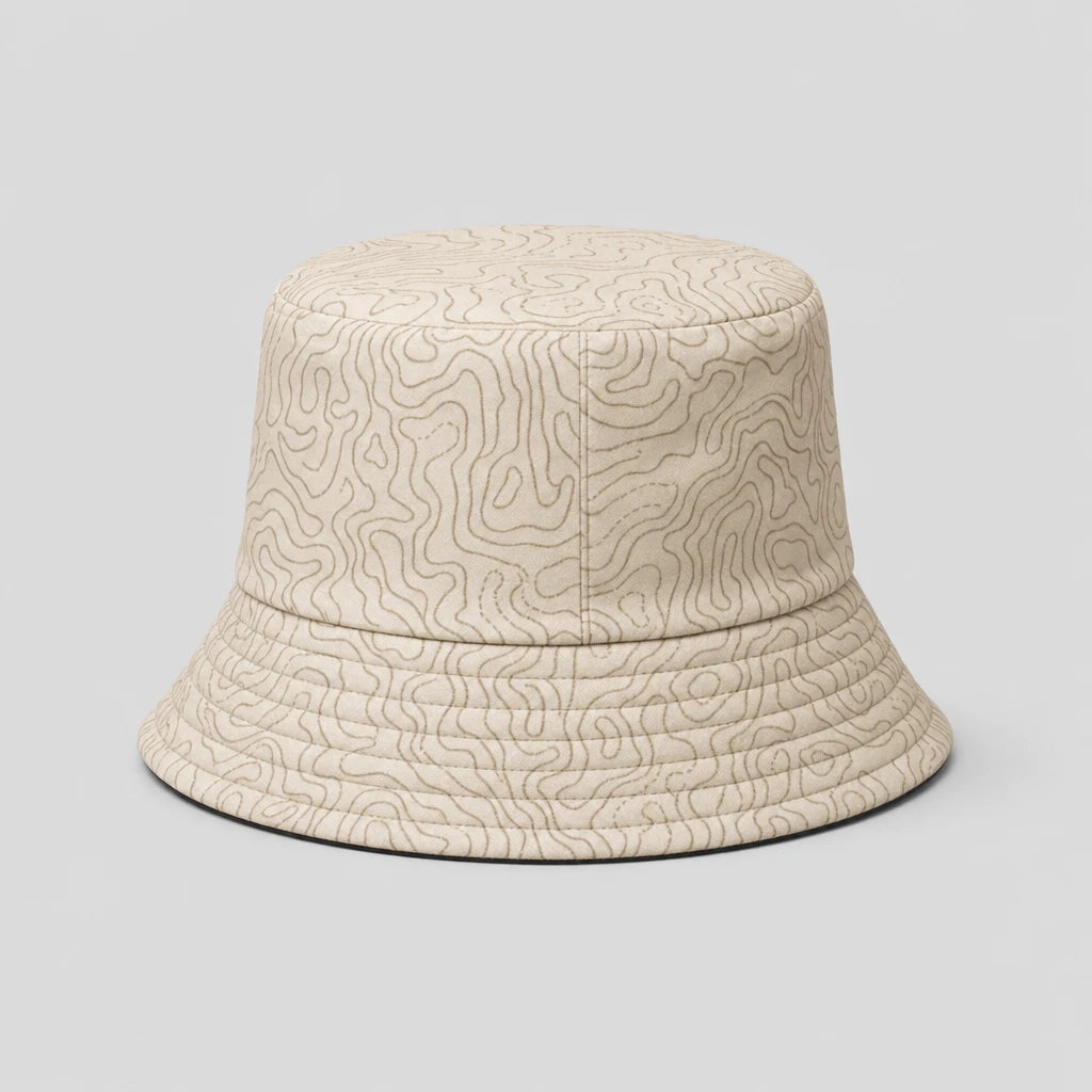 Sand Contour Map Bucket Hat front view