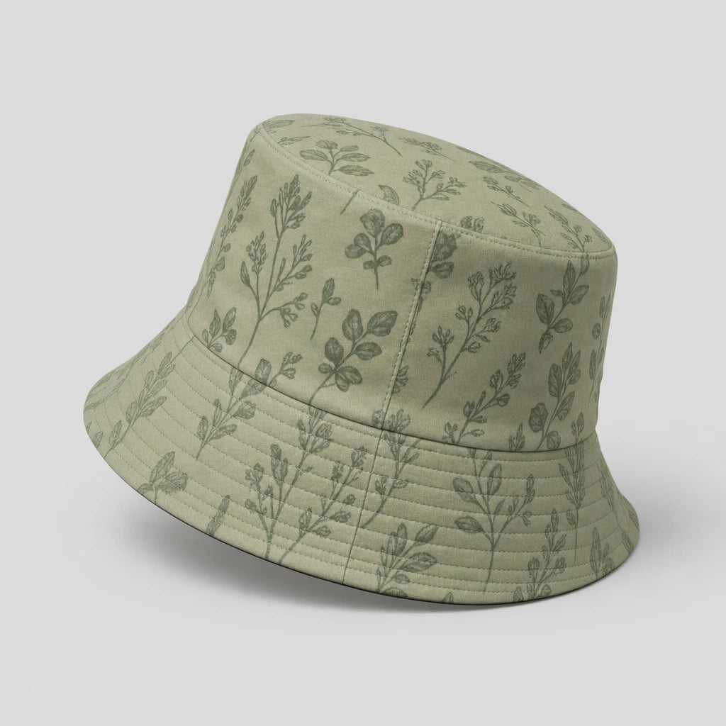 Sage Botanical Bucket Hat side view