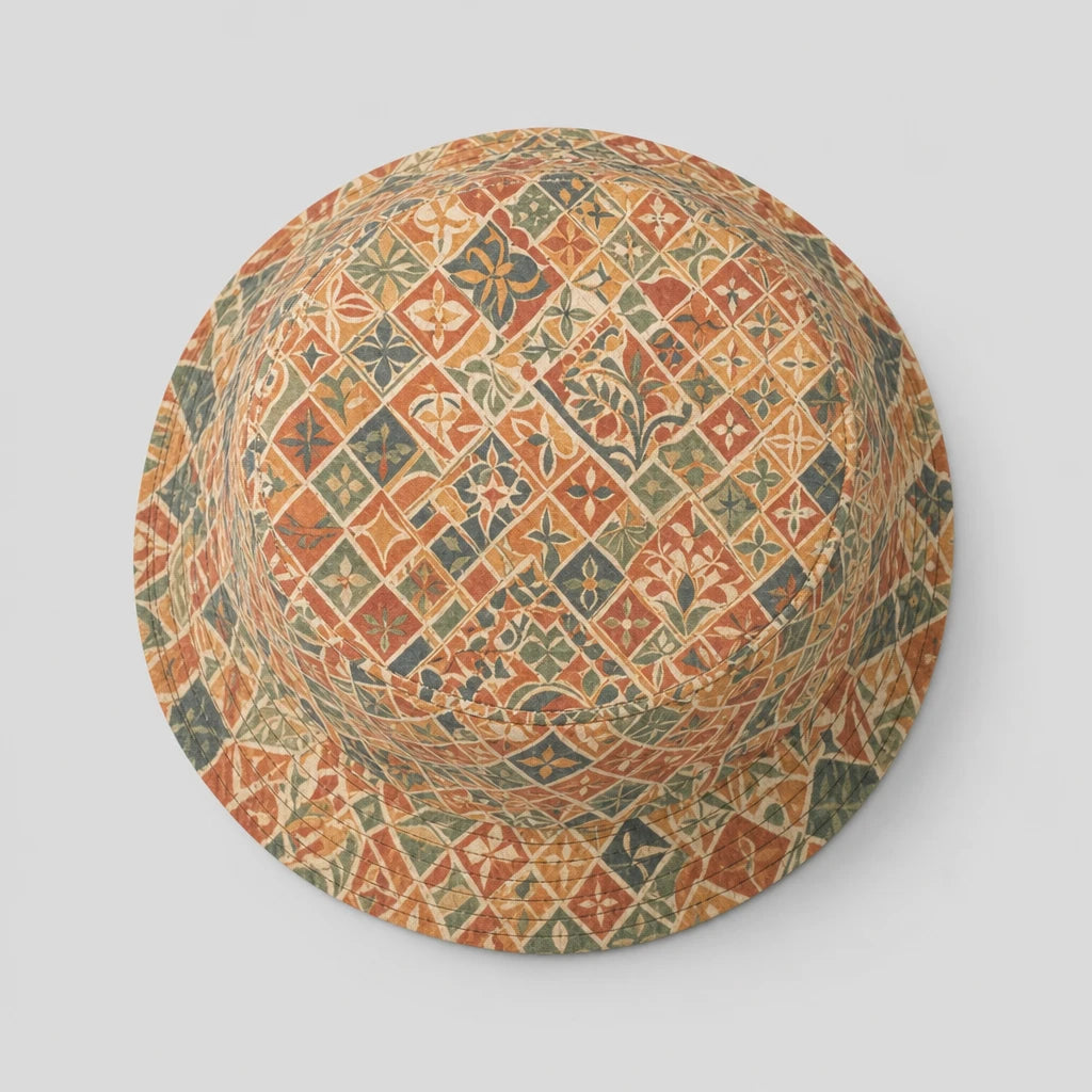 Terracotta Mosaic Bucket Hat top view