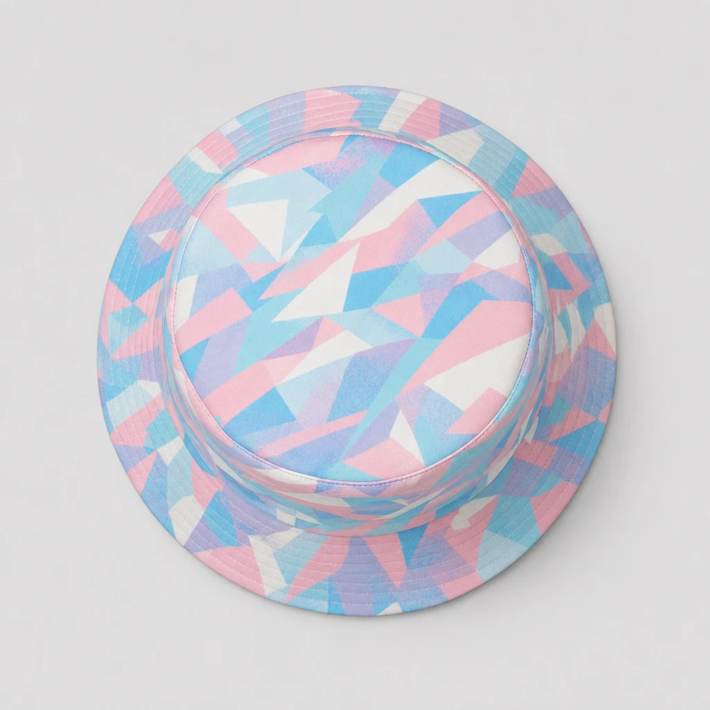 Pastel Sport Geo Bucket Hat top view
