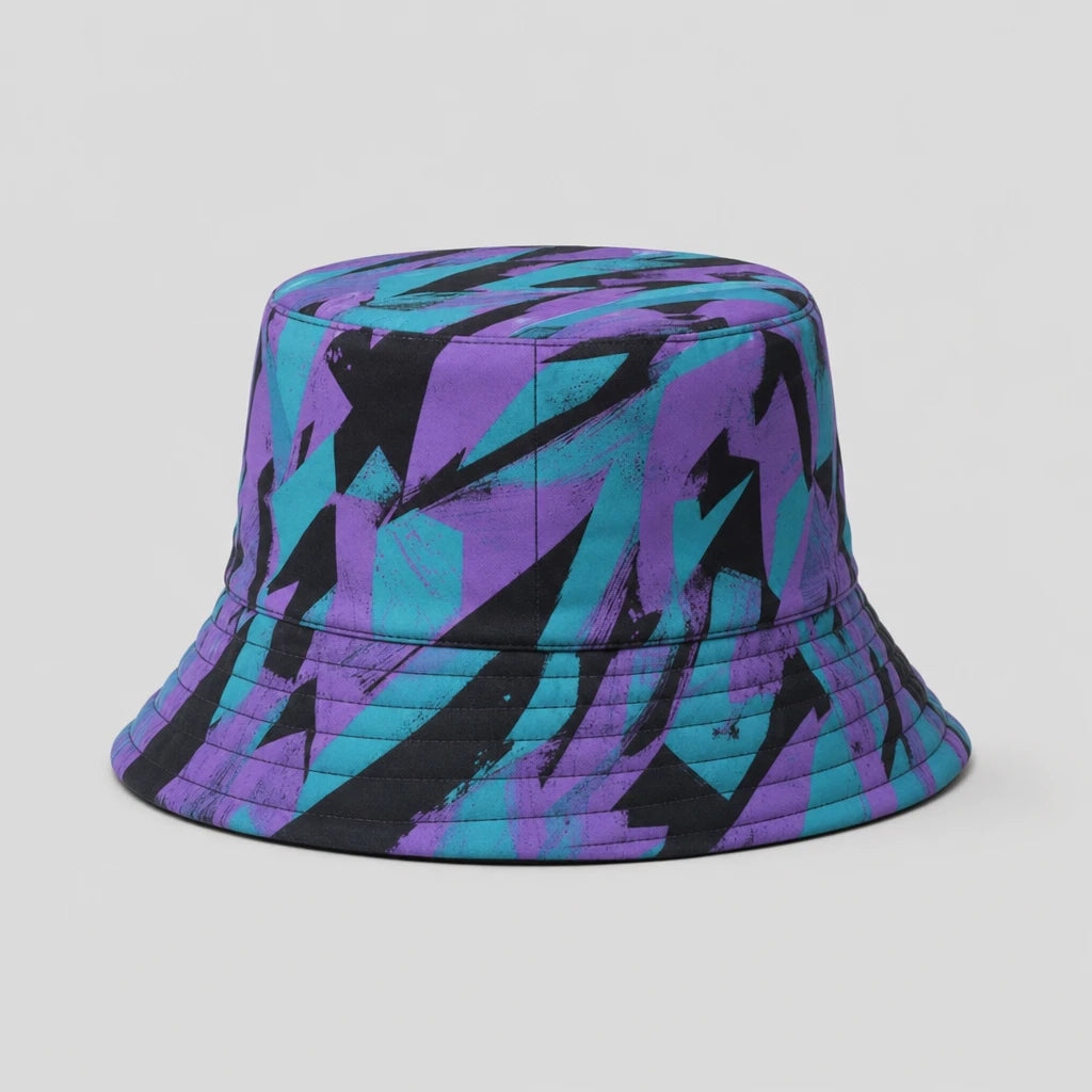 Purple Teal Pop Bucket Hat front view